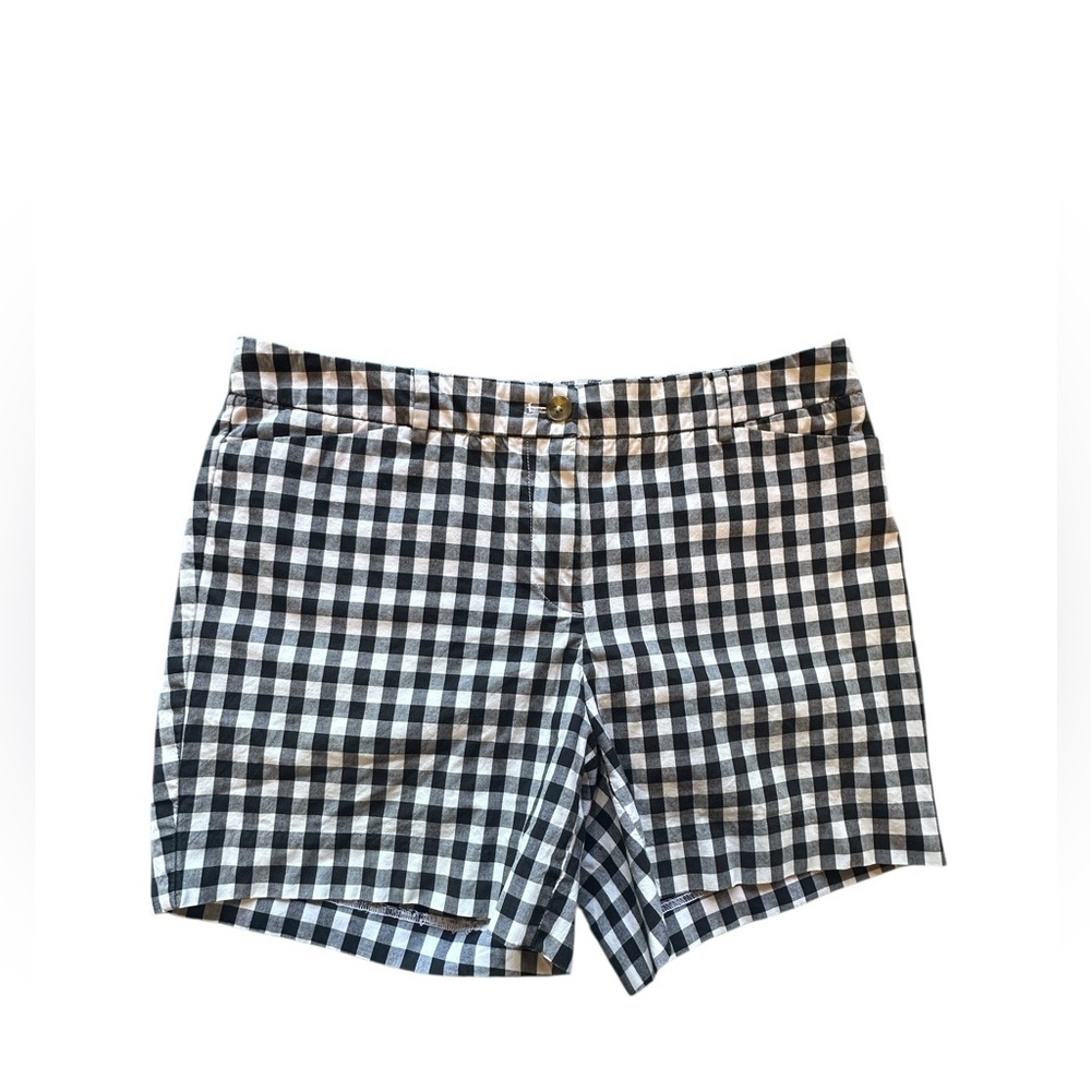 Talbots Women’s Black Checker Gingham The Perfect Short Size 6 Preppy - Picture 2 of 7